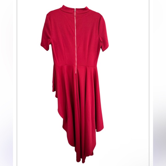 ✨ NWOT Red High Low Asymmetrical Peplum Top - Picture 3 of 8
